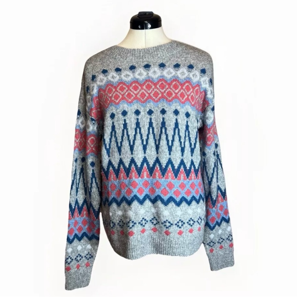 St. Johns Bay Women's Multicolor pullover long sleeve FairIsle sweater|Size:M